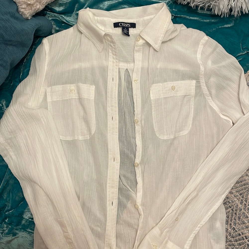 Chaps White Button Down